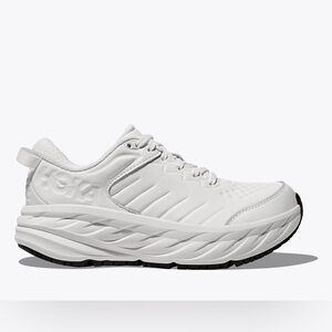 HOKA Bondi SR sneakers, designed as a cushioned, slip-resistant workplace shoe